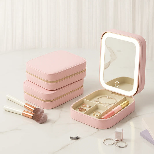 RadiantCase™ Compact Makeup Vanity With LED Mirror - Glam On The Go