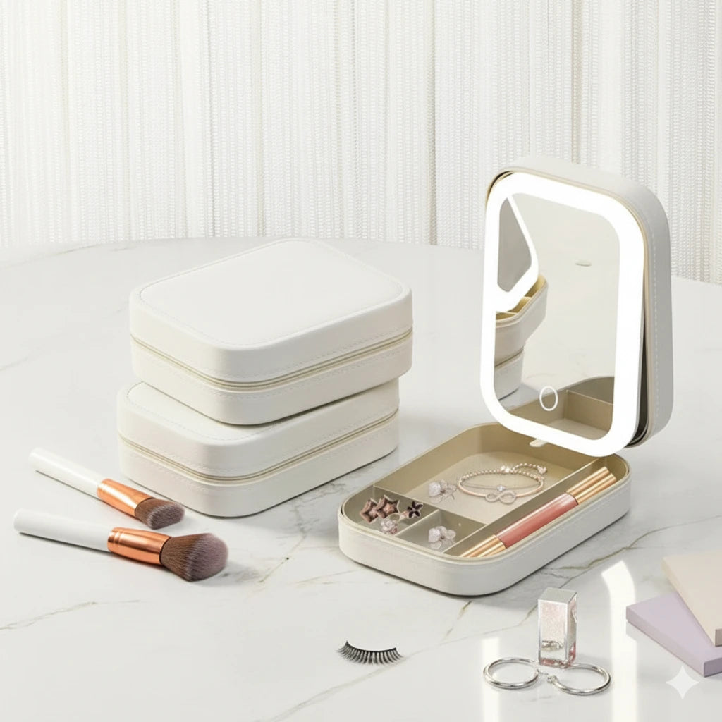 RadiantCase™ Compact Makeup Vanity With LED Mirror - Glam On The Go