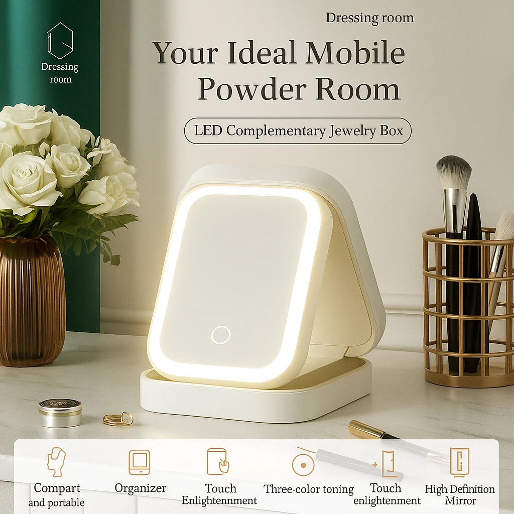 RadiantCase™ Compact Makeup Vanity With LED Mirror - Glam On The Go