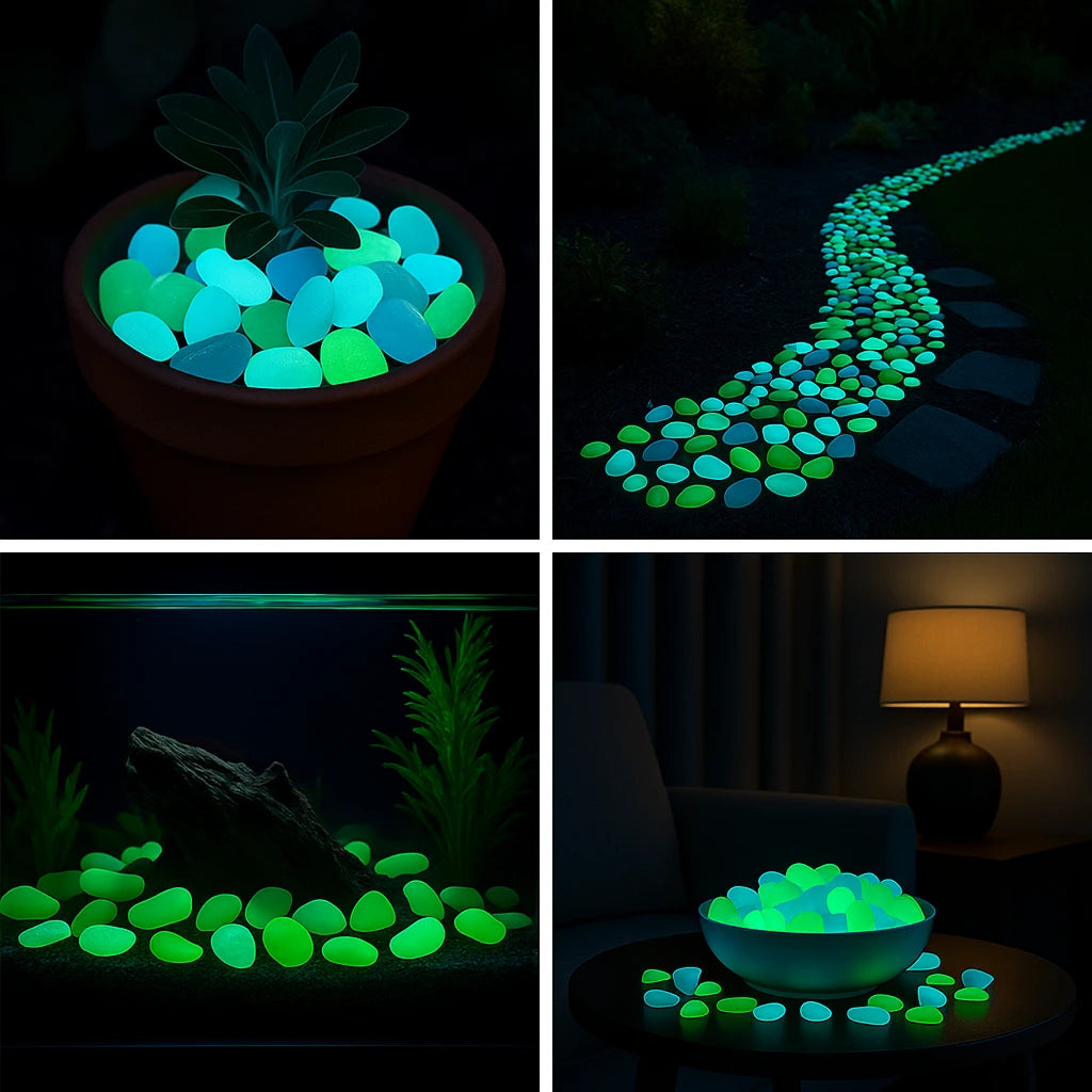 Twilight Pebbles Glow In Dark Garden Rocks (Pack Of 100 pcs)