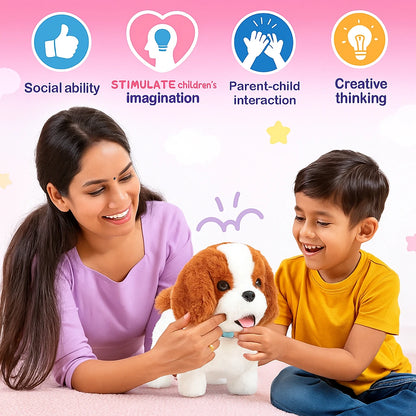 CuddlePup™ Electronic Interactive Plush Puppy Toy – Walks, Barks, Wags