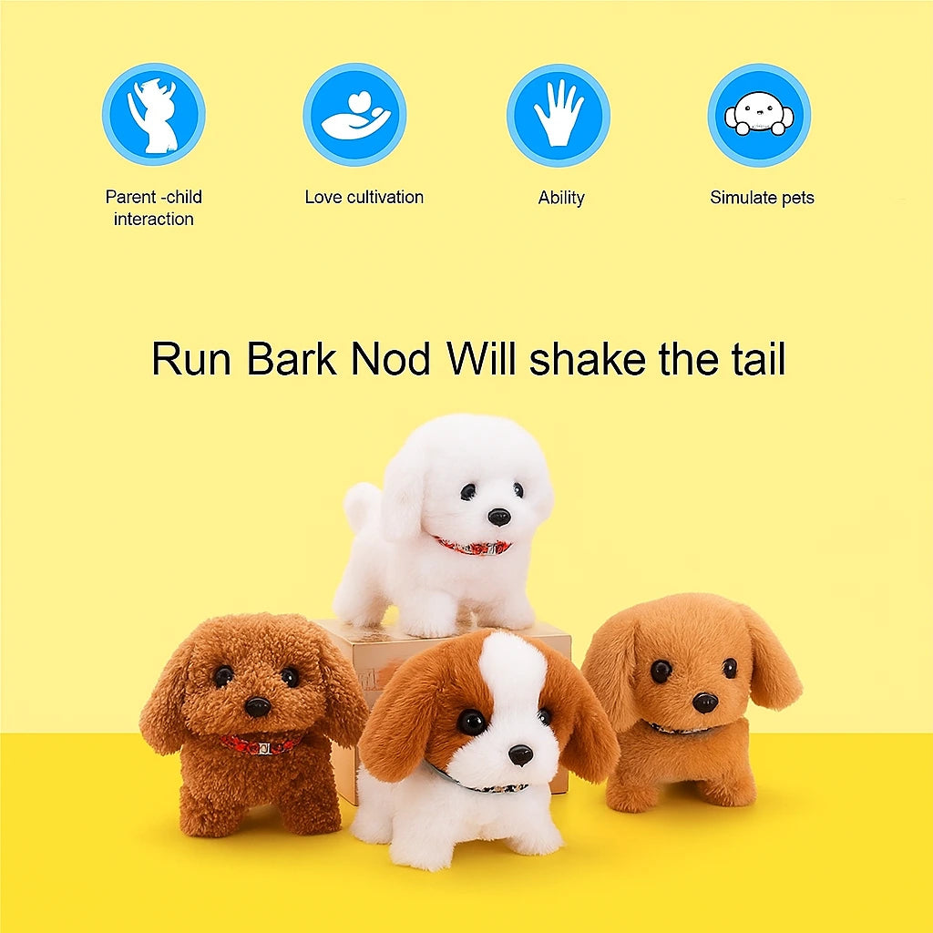 CuddlePup™ Electronic Interactive Plush Puppy Toy – Walks, Barks, Wags
