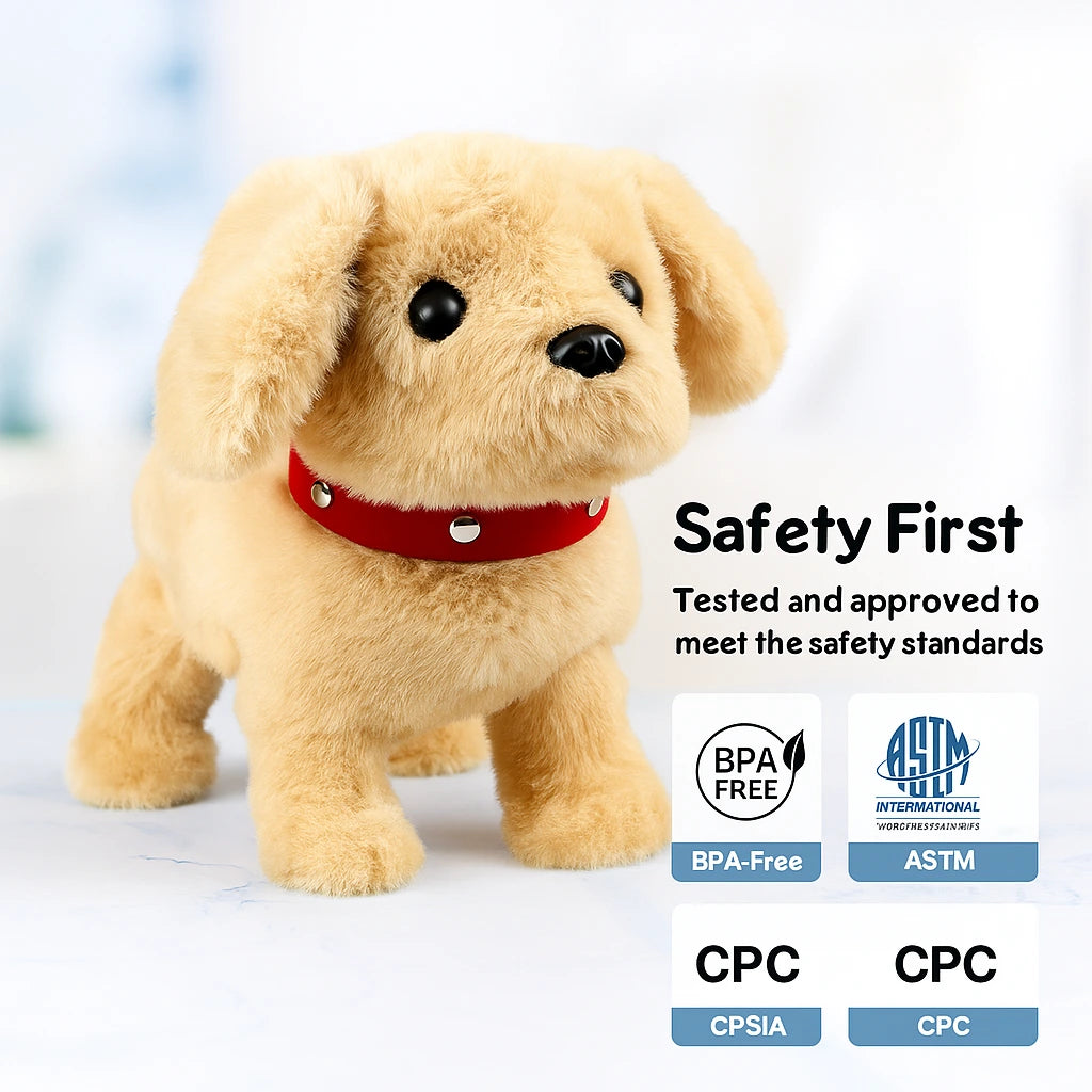 CuddlePup™ Electronic Interactive Plush Puppy Toy – Walks, Barks, Wags