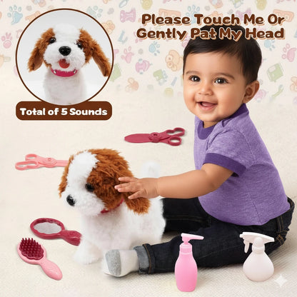 CuddlePup™ Electronic Interactive Plush Puppy Toy – Walks, Barks, Wags