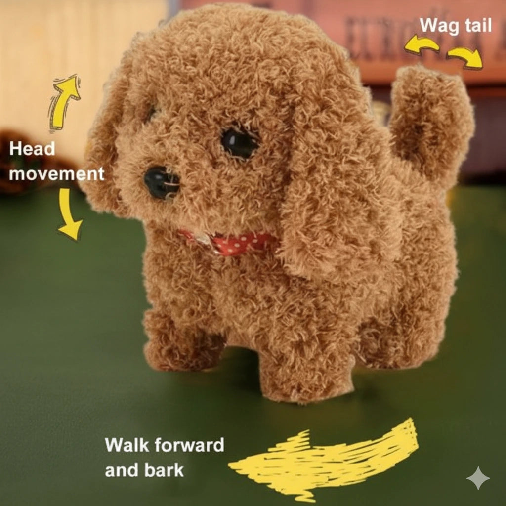 CuddlePup™ Electronic Interactive Plush Puppy Toy – Walks, Barks, Wags