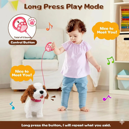 CuddlePup™ Electronic Interactive Plush Puppy Toy – Walks, Barks, Wags