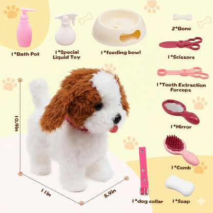 CuddlePup™ Electronic Interactive Plush Puppy Toy – Walks, Barks, Wags